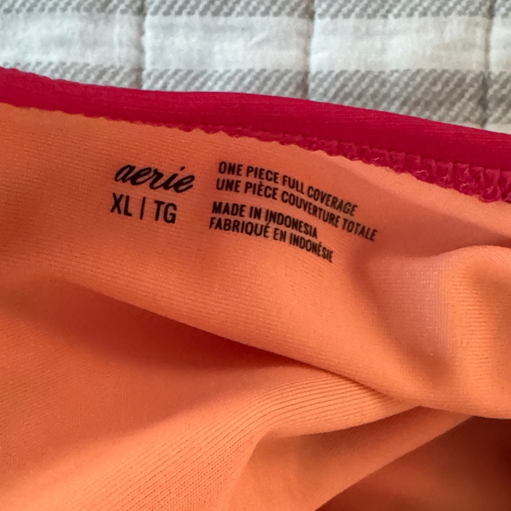Aerie Pink and Black Tie-Dye One Piece Swimsuit - Picture 3 of 3
